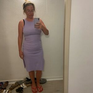 Lilac Ribbed Bodycon Midi Tank Dress Size S